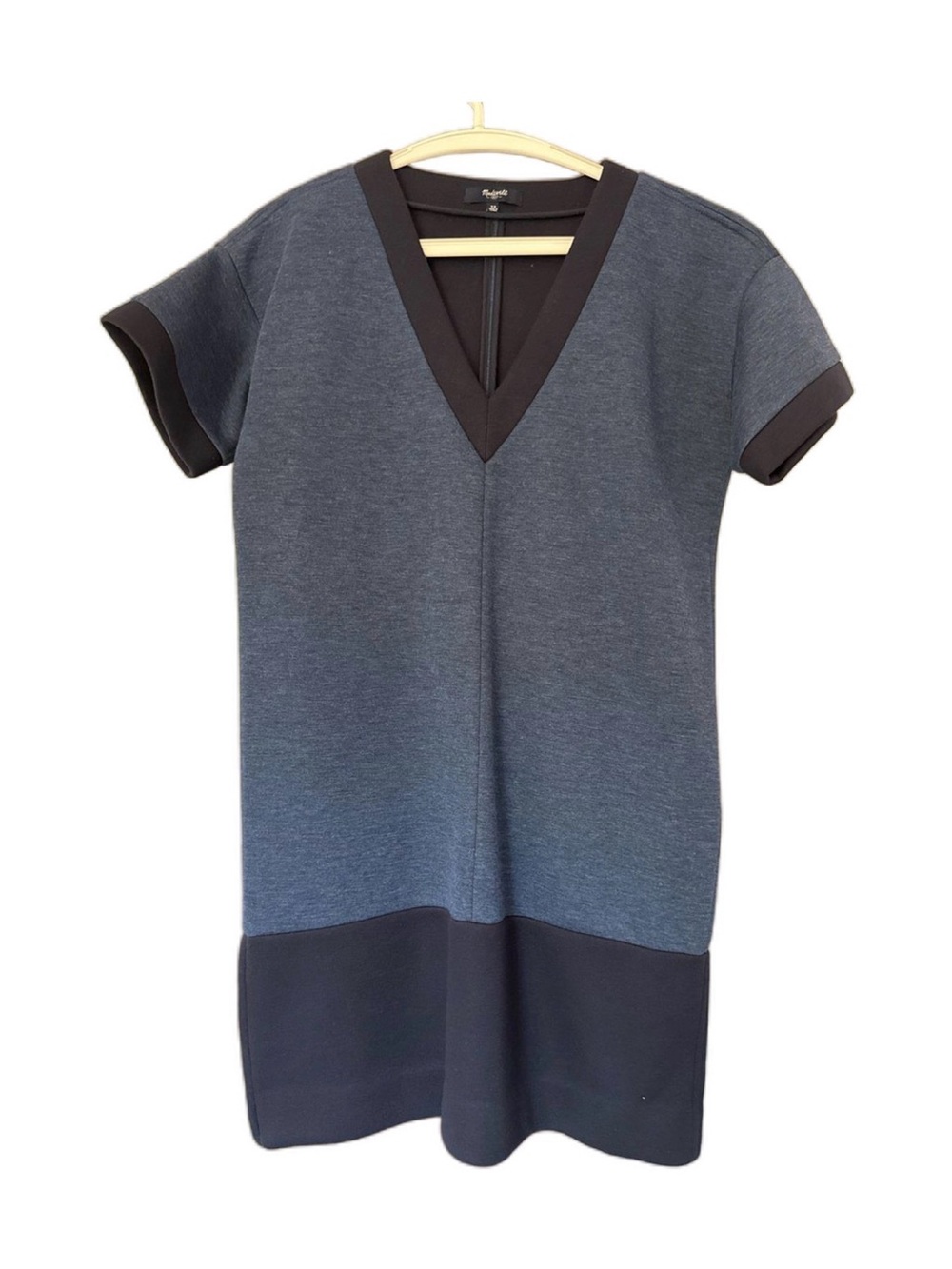 Madewell v-neck blue colorblock Shift Dres